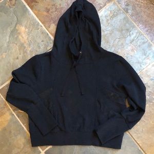 Cropped high collared hoodie